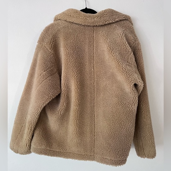 Stand Studio Tan Teddy Coat - The Marina Jacket In Sand - Picture 7 of 9